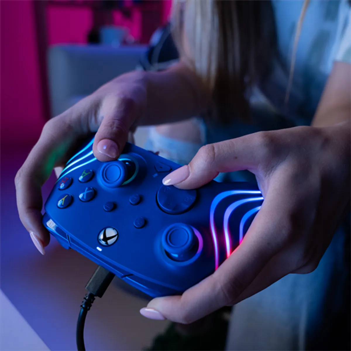 PDP 049-024-BL Afterglow Wave kontroller kék 11 gombos vezetékes 300 cm USB-C PC Xbox One Series #7