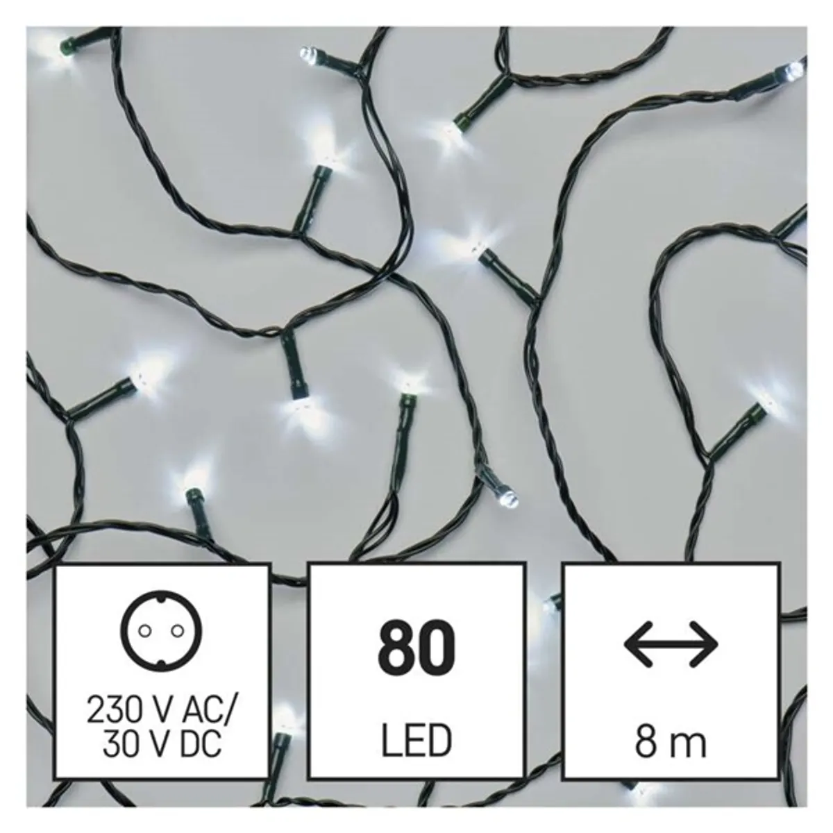 EMOS D4AC02 világítás 8m 80LED IP44 beltéri kültéri időzítő 230 V AC #3