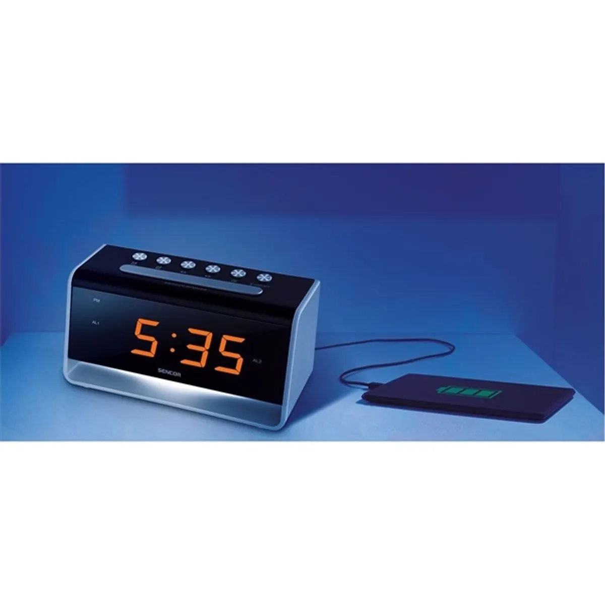 SENCOR SDC 4400 digitális ébresztőóra USB töltő 5 V 1 A LED kijelző 2,3 cm 0,9" Kettős riasztás CR-2032 #2