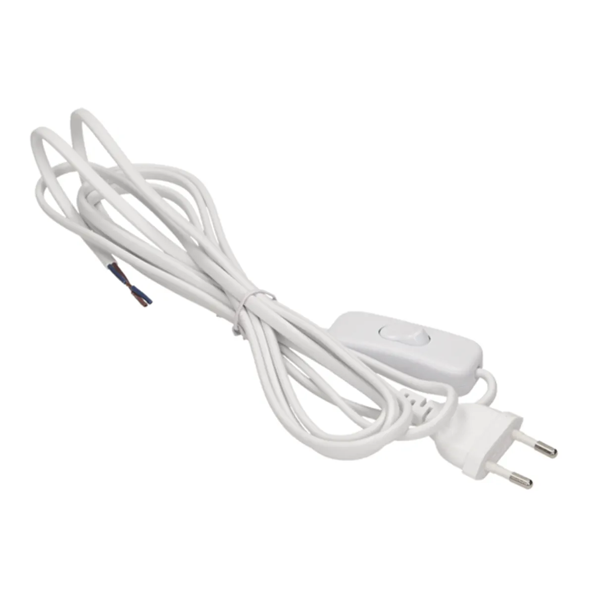 Anco 321333 H03VV-H2-F vezeték 2X0,75mm2 2m fehér 2,5A 250V euródugóval #1