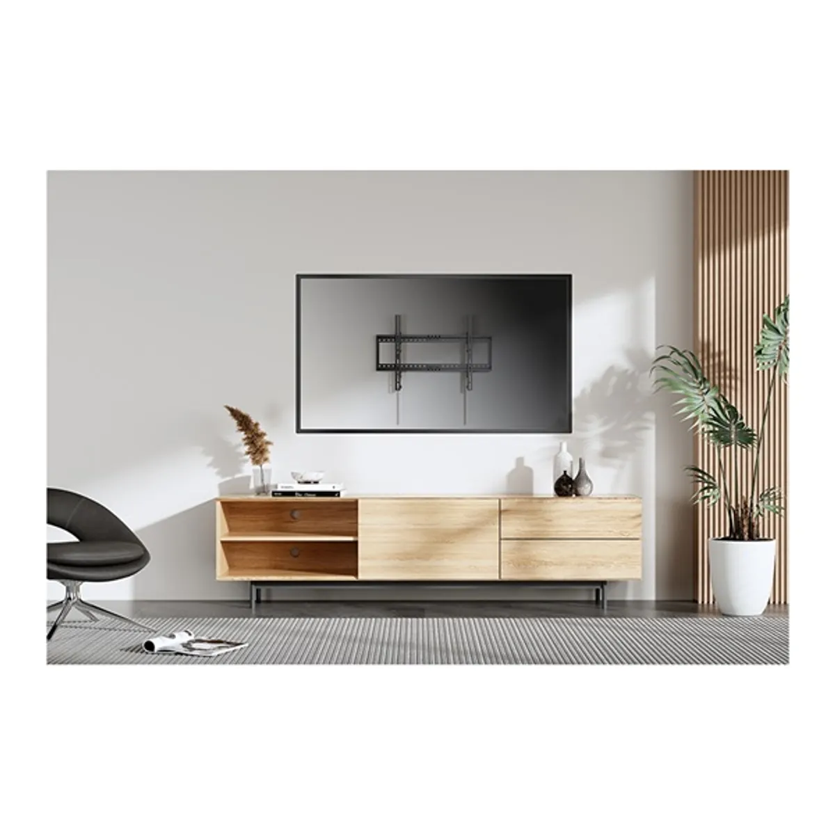 Stell 35057821 SHO 5410 slim Dönthető fali konzol 37"-80" 1 db VESA 200x100-600x400 acél fekete 75 kg #7