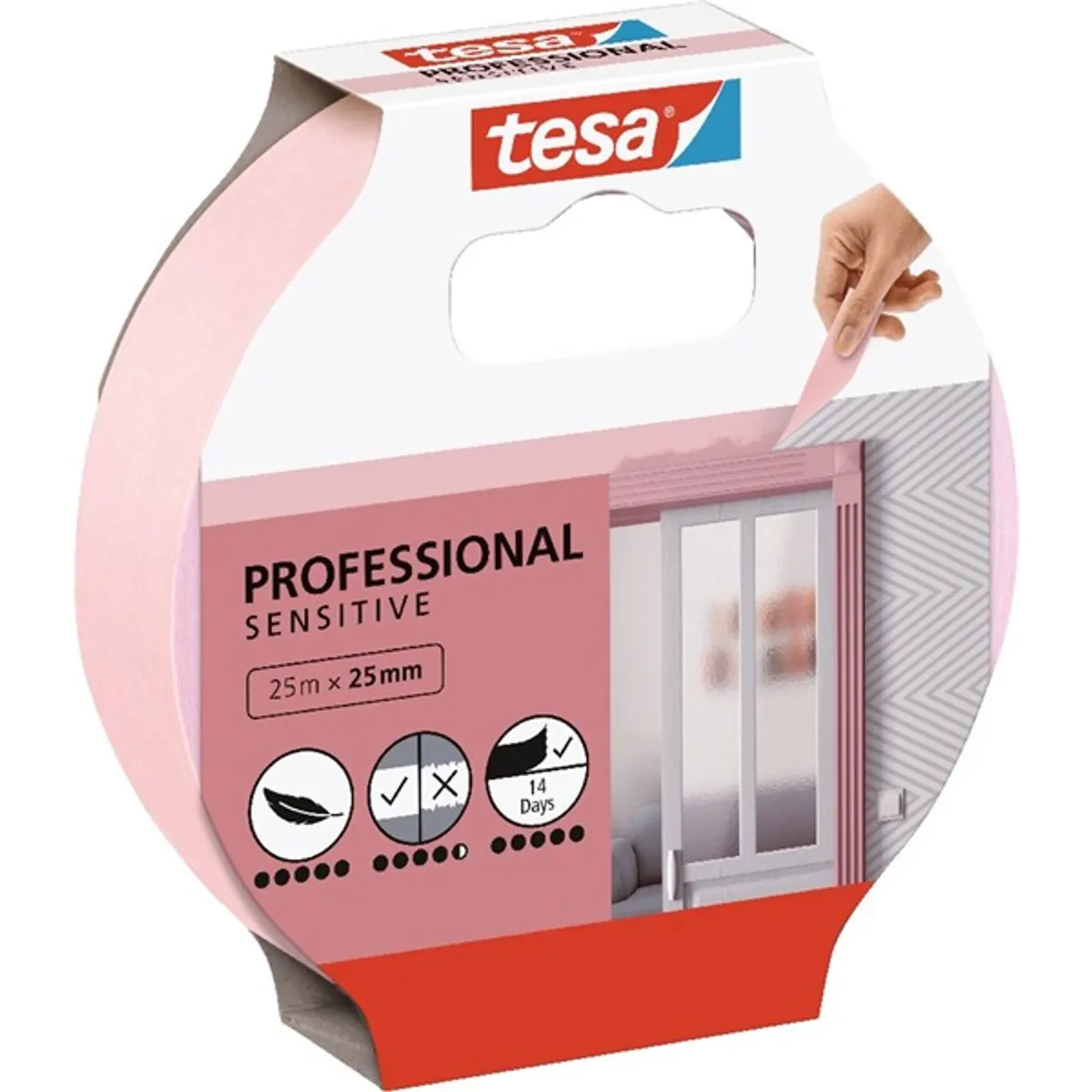 Tesa 56260-00000-05 Perfect szenzitív 25mmx25m rózsaszín festőszalag #2