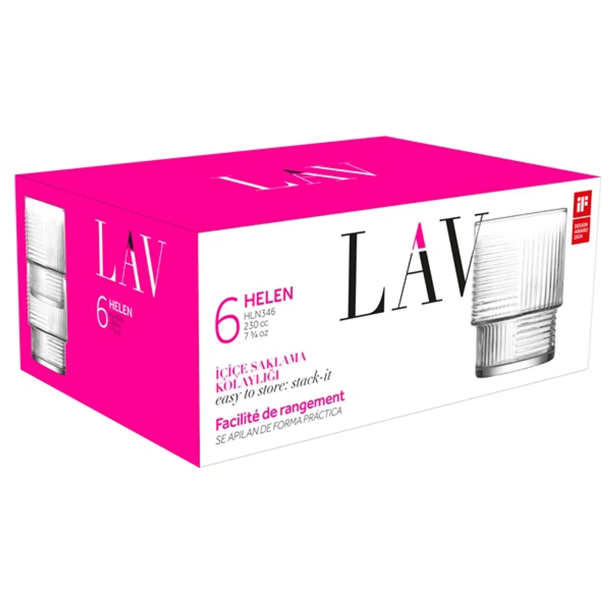 LAV LV-HLN346F Helen Soft Drink pohár készlet Átlátszó üveg 0,23 l 6 darabos #1