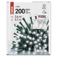 EMOS D4CC01 jégcsap fényfüggöny 3,6 m 200 LED IP44 hideg fehér 8 üzemmód #6