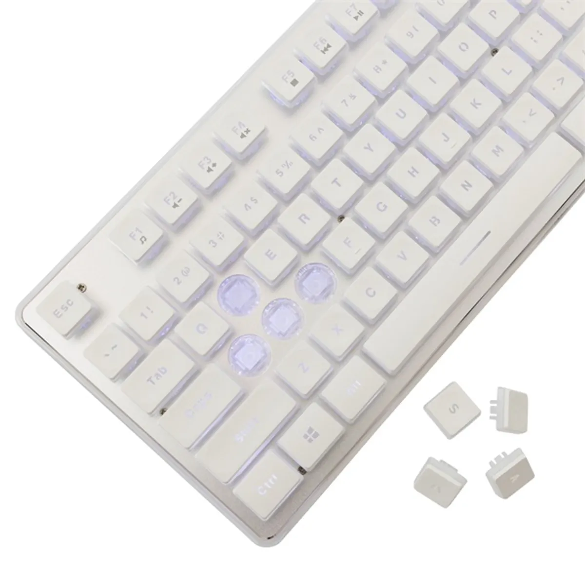 White Shark WS GK-003241W-US TACHI US fehér LED gamer billentyűzet membrán 104 105 billentyű USB 2.0 1,5 m #4