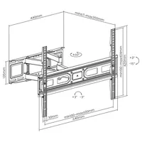 SBOX PLB-3646-2 fali konzol 37"-80" VESA 100x100;600x400, max terhelés 40 kg, dönthető és forgatható, magasságállítás, kábelvezetés, fekete #7