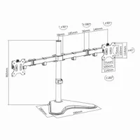 SBOX LCD-F024 asztali dupla monitor tartó konzol 2x monitor VESA 75x75/100x100 max 16 kg tilt 45°, forgatás 360°, rotáció 180°, 13"-32", fekete #2