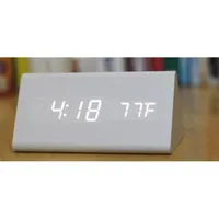 HOME OC 07 digitális LED fehér fa ébresztőóra 150x80x90 mm 3xAAA #3