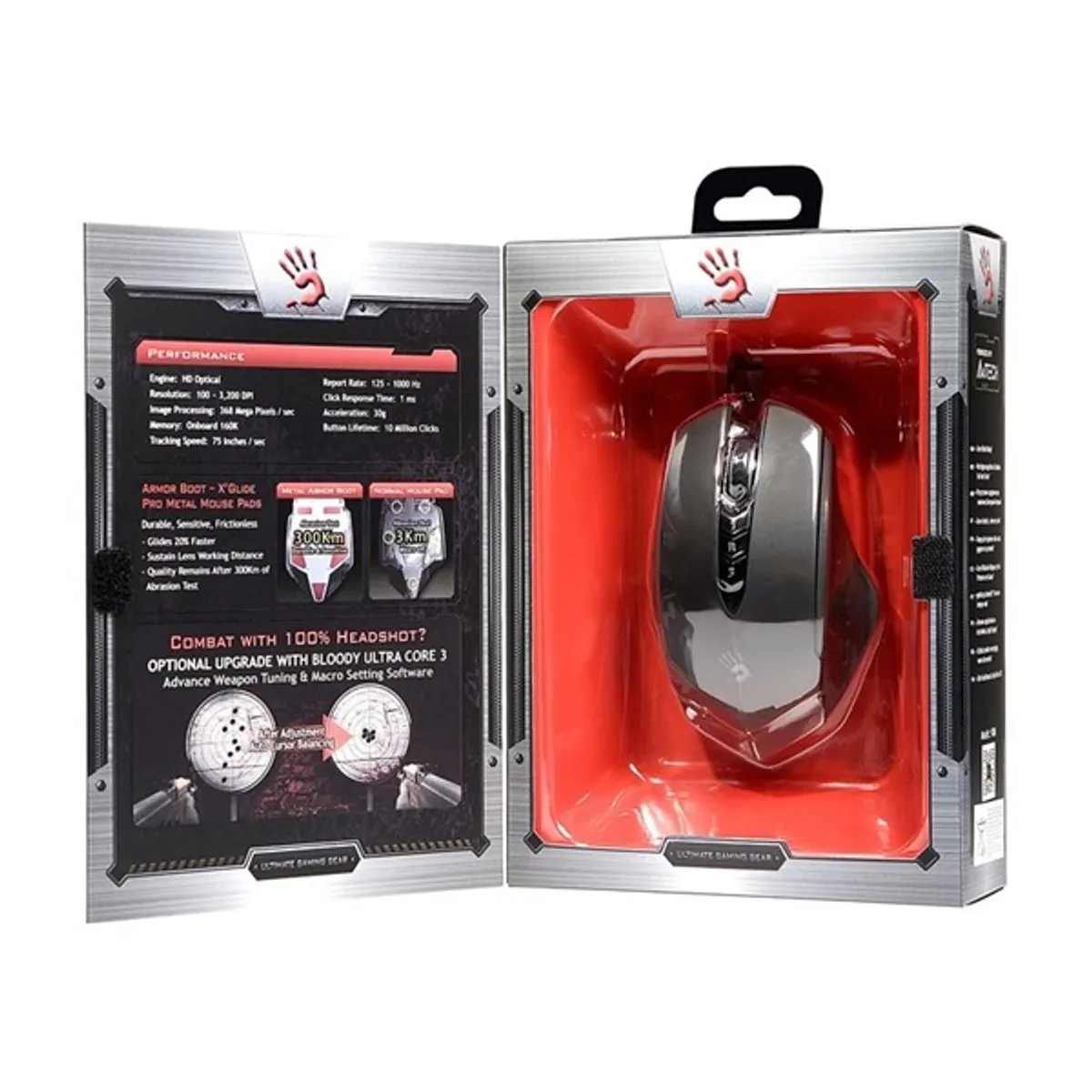 A4-TECH Bloody V8m optikai usb 3200 dpi 8 gomb fekete jobbkezes 180 cm #5