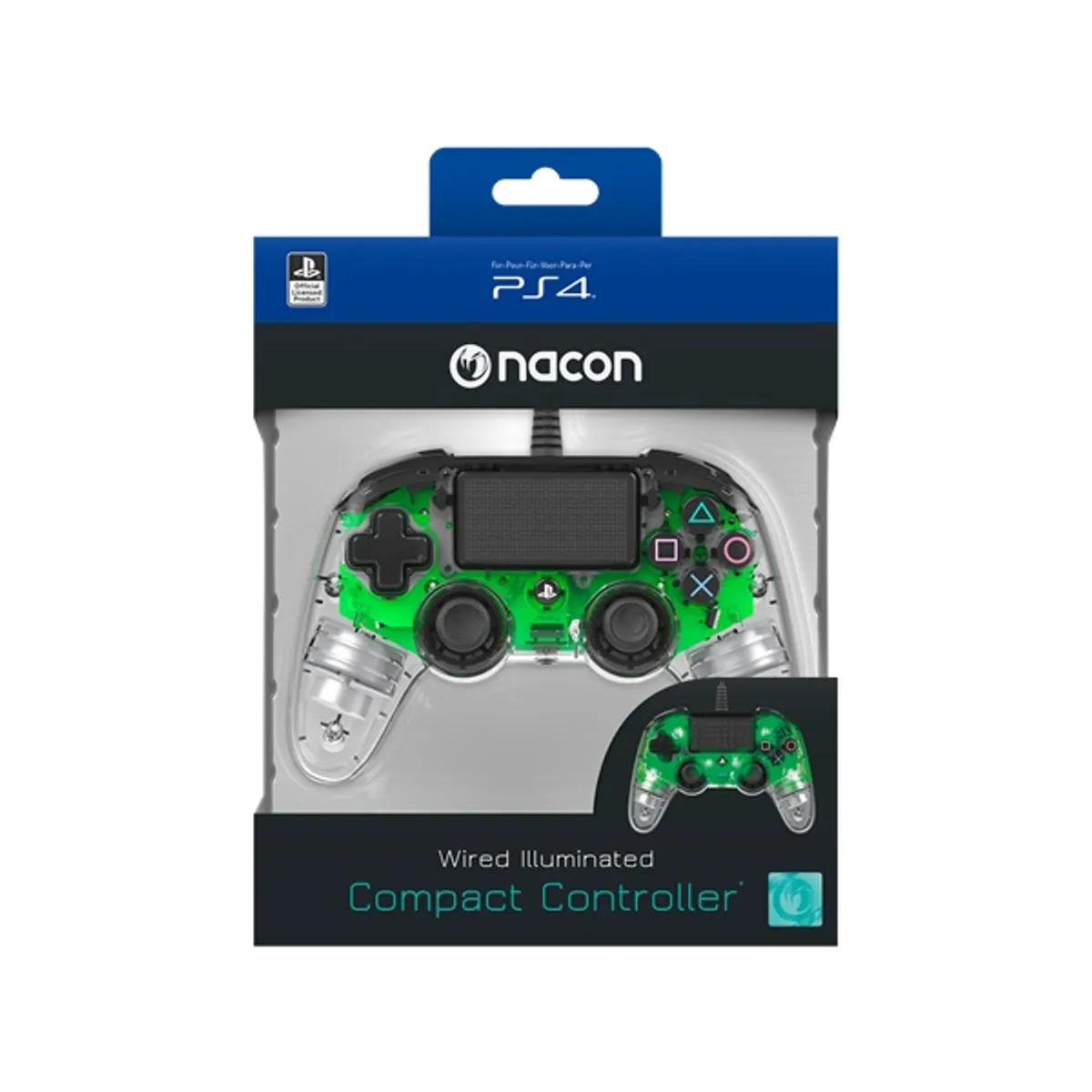 NACON 2804956 Compact PS4 kontroller zöld átlátszó vezetékes 3 m kábel #1