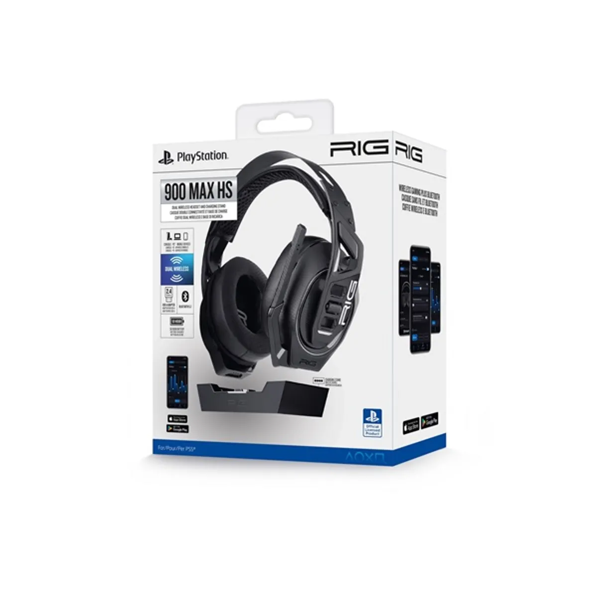 NACON 2809610 RIG 900 MAX HS fejhallgató 40 mm 32 ohm 20-20k Hz Bluetooth 5.2 2,4 GHz adapter PS5 PC 50 óra #4