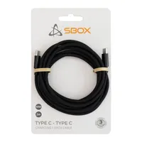 SBOX TYPEC-2-B Type-C adat- és töltőkábel fekete 2 m USB-C USB-C 60W szövött #2