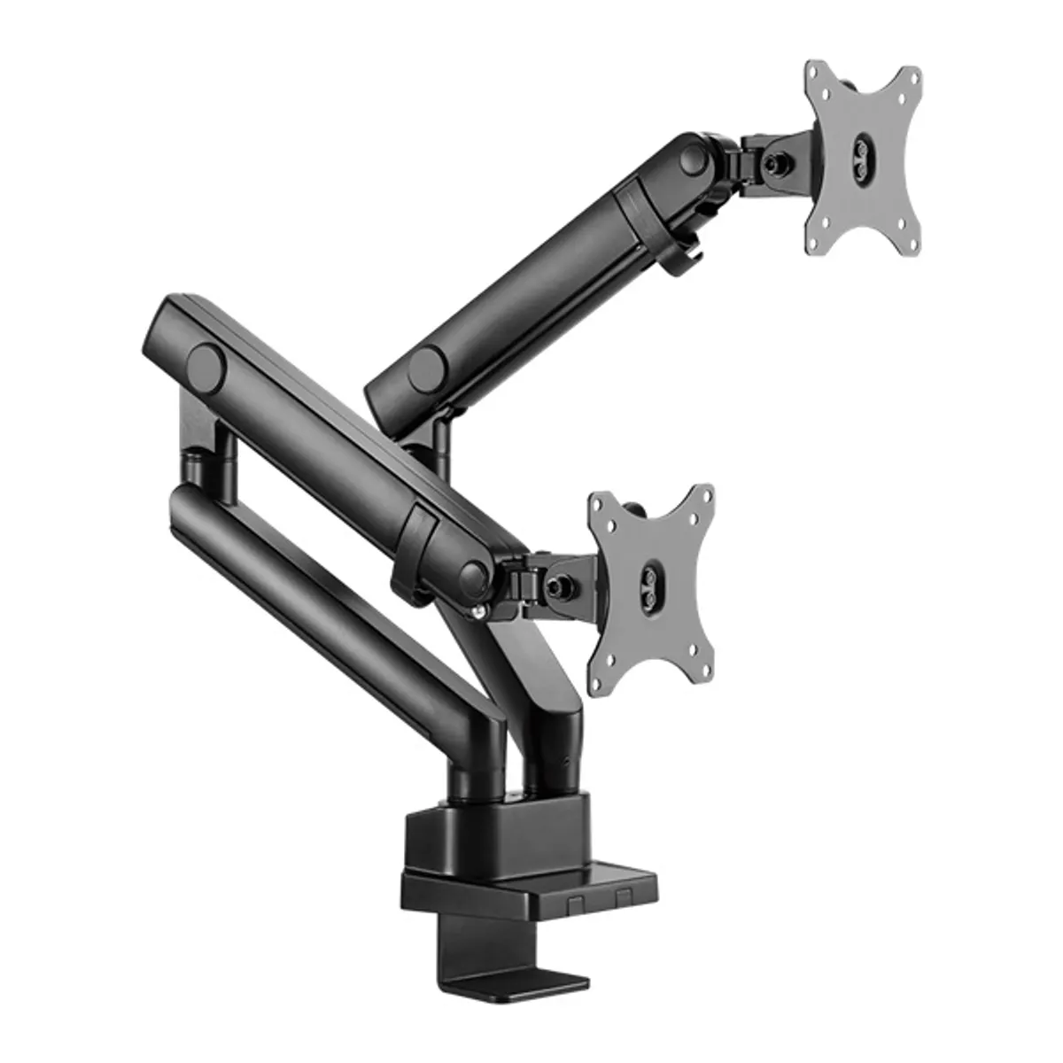 Stell 45016662 Dual asztali monitortartó 2 monitorhoz VESA 75x75 100x100 13"-32" fekete acél alumínium #1