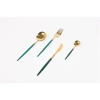 IRIS KT-233-G evőeszköz készlet 24 db 410 rozsdamentes acél zöld arany