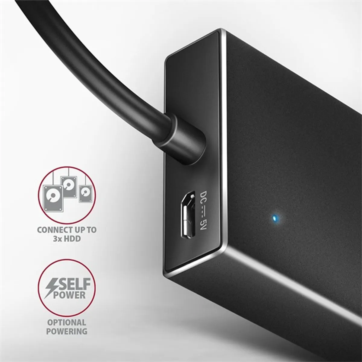AXAGON HUE-F7A usb hub 6-portos usb 3.0 fekete #5