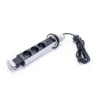 TOO PPS-304-3S rejtett hálózati elosztó beépíthető 3 aljzat 2x USB-A ezüst 1,8 m #4