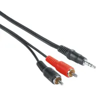HAMA 00205106 ECO 3,5mm Jack-2RCA hosszabbító kábel 2m fekete