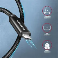 Axagon BUCM4X-CM05AB NewGEN 0,5m USB-C USB-C adat- és töltőkábel 40 Gbps PD 240W #6