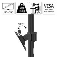 Hama 00118494 Monitorkar dupla full motion fekete 2x35" 75x75 100x100 magasságállítás 40 cm-ig #5