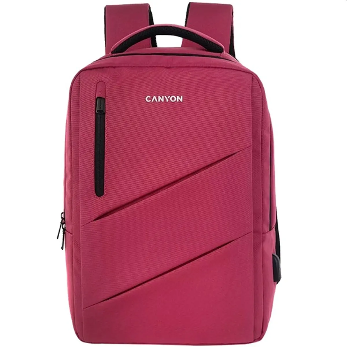 Canyon CNS-BPE5BD1 Notebook hátizsák 15.6" USB töltőporttal vízlepergető poliészter piros-fekete #1