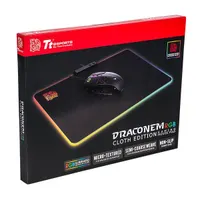 Thermaltake MP-DCM-RGBSMS-01 Draconem RGB Cloth Edition Egérpad 355x255x4 mm fekete gumi RGB világítás csúszásgátló #7