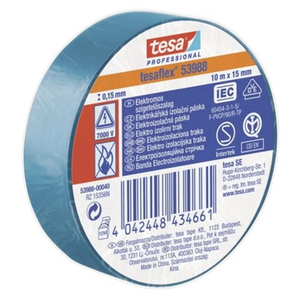 Tesa 53988-00030-01 Szigetelőszalag 10m x 15mm kék #1