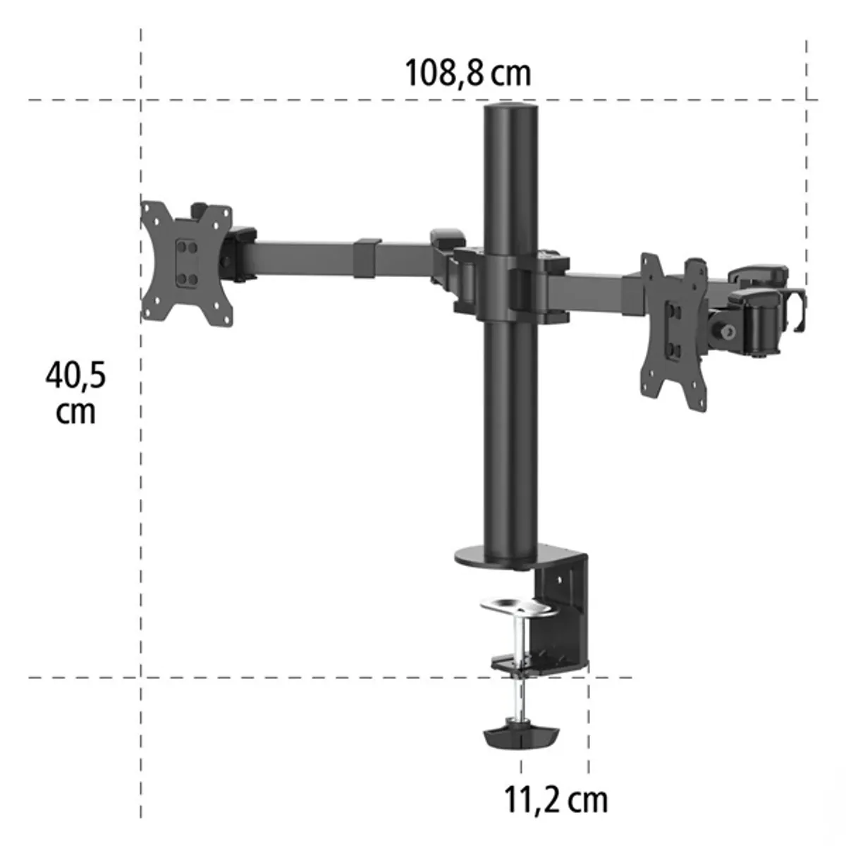 Hama 00118494 Monitorkar dupla full motion fekete 2x35" 75x75 100x100 magasságállítás 40 cm-ig #7