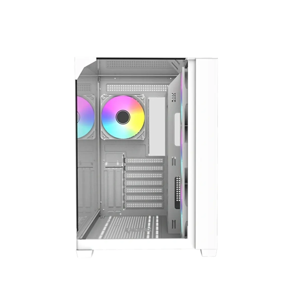 Raidmax I620TWF i620 fehér ATX acél műanyag edzett üveg 1 3,5 HDD 2 2,5 SSD USB 3.0 Fejhallgató csatlakozó Mikrofon csatlakozó #2