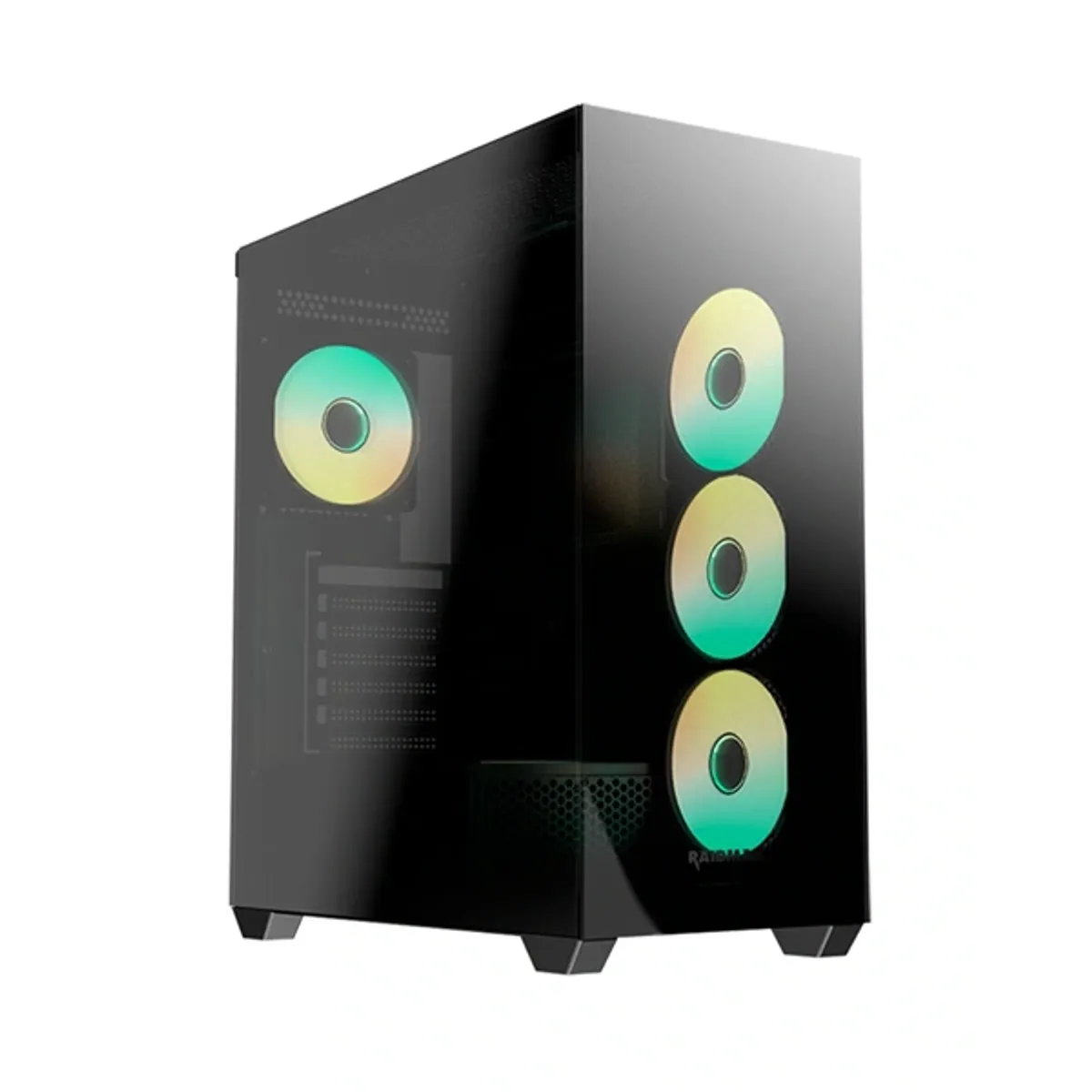 RAIDMAX I800CBF i800 Chrome fekete ATX USB 3.0 4x beépített ventilátor edzett üveg #1