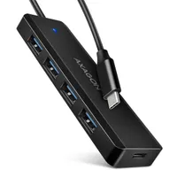AXAGON HUE-C1C USB-C hub 4x USB-A 5Gbps 19 cm kábel