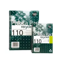 Pukka Pad A15572081 Újrahasznosított A4 110 oldalas vonalas spirálfüzet 80 g m2 perforált lapok Lefűzhető Zöld