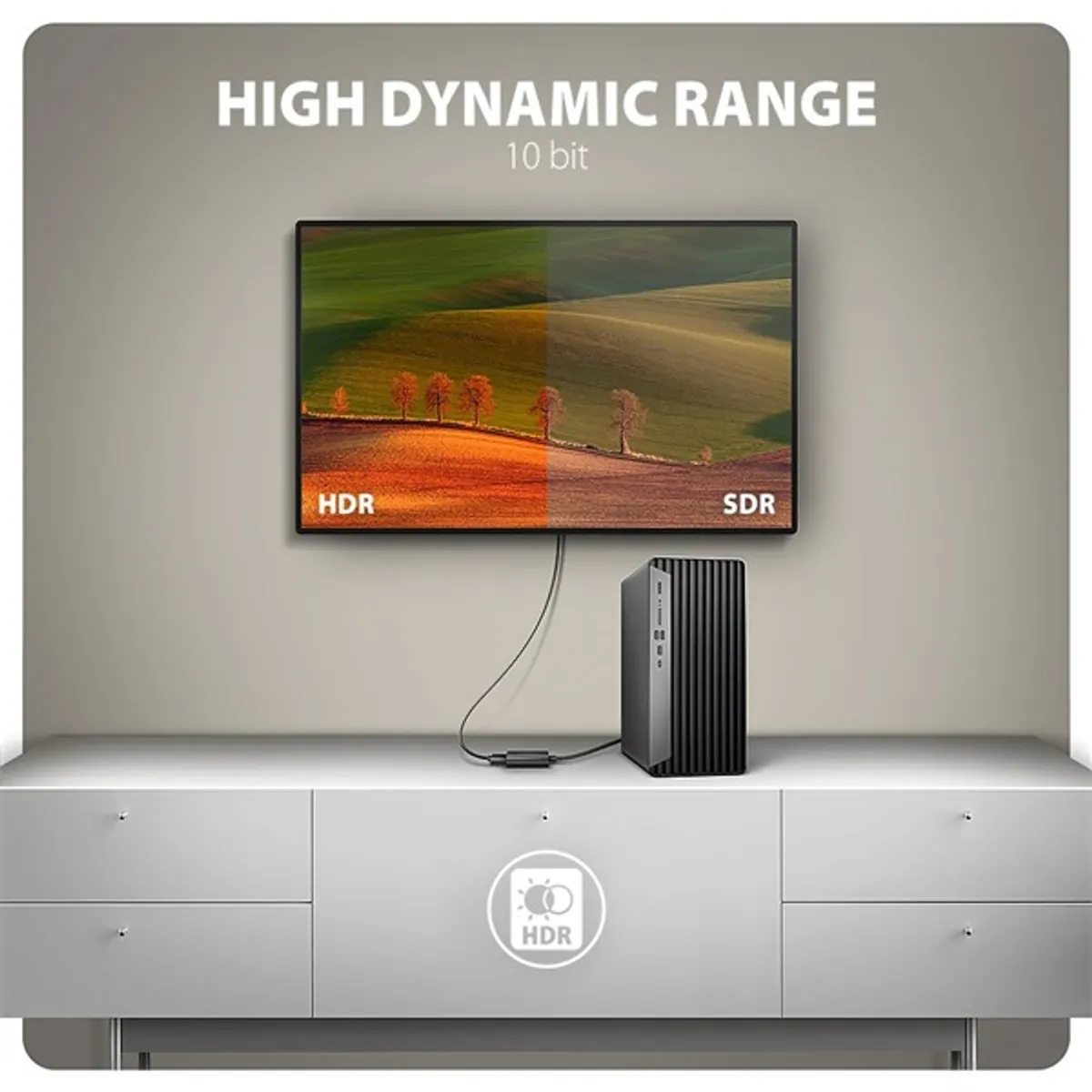 AXAGON RVD-HI20N DisplayPort-HDMI adapter egyirányú 4K60 HDR HDCP2.2 15 cm-es kábel #4
