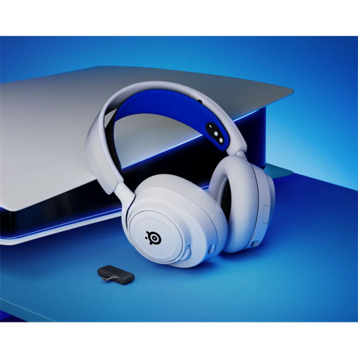 SteelSeries 61561 Arctis Nova 7P Fehér kék Vezeték nélküli Bluetooth USB-C dongle 40 mm 20-22000 Hz 36 ohm 93 dB 100-6500 Hz -38 dB 38 óra #6