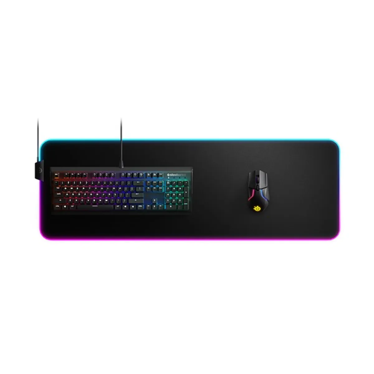 STEELSERIES 63826 QcK Prism Cloth XL 900x300x4 mm mikroszövött felület csúszásgátló alap RGB világítás #1