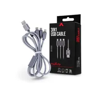 Maxlife TF-0168 3in1 usb-c lightning micro usb 1 m adat- és töltőkábel 2A