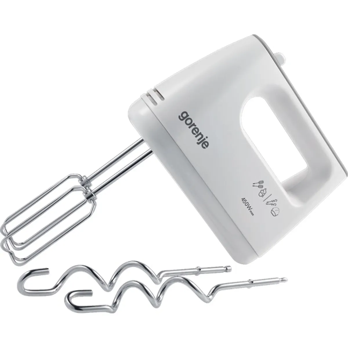 Gorenje 735619 M420CW fehér kézi mixer 450 W 5 fokozat Turbo dagasztás keverés 130 cm kábel #1