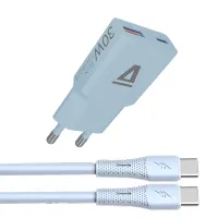 AVAX AVAX_CH6415 30W GaN töltő és 60W USB-C szilikon kábel fehér 1,5 m