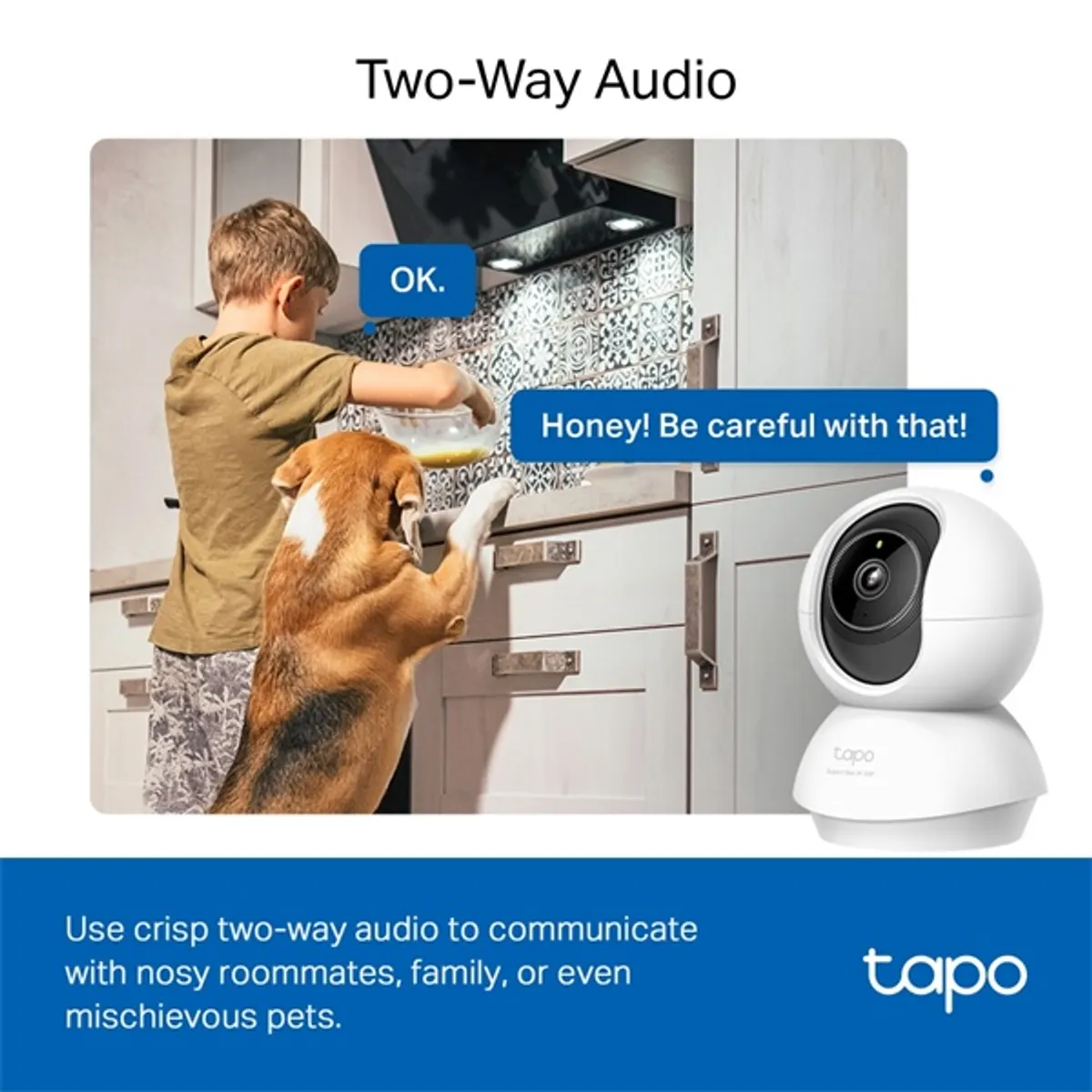 TP-LINK TAPO C230 Tapo C230 beltéri IP biztonsági kamera 2880x1620 88 fok látómező 340 fok pásztázás éjjellátó 12 m kétoldali audio microSD #6