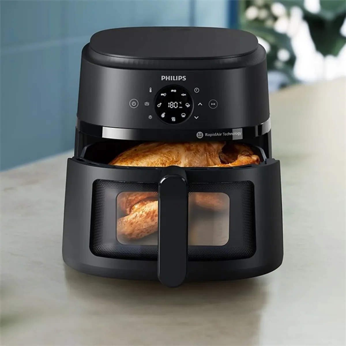 Philips NA230/00 Airfryer 2000 XL fekete 6,2 l kijelzővel időzítővel kivehető edény ellenőrzőablakkal #2