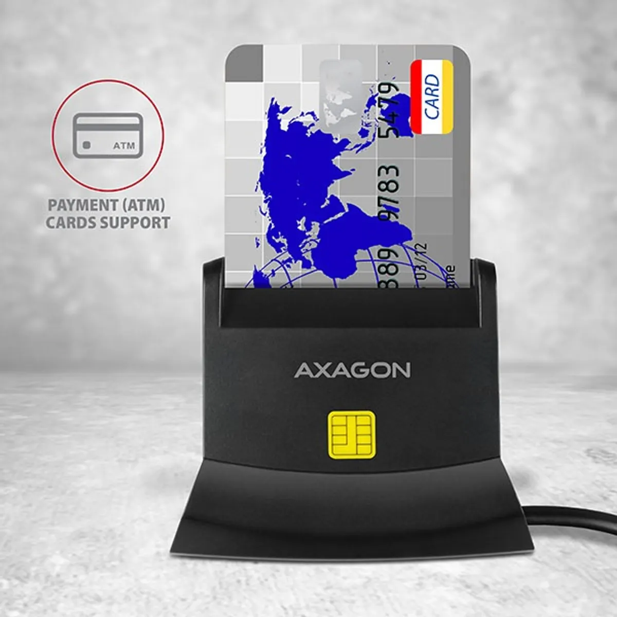 AXAGON CRE-SM2 smart kártyaolvasó 4-nyílású SD, microSD, SIM USB 2.0 #3