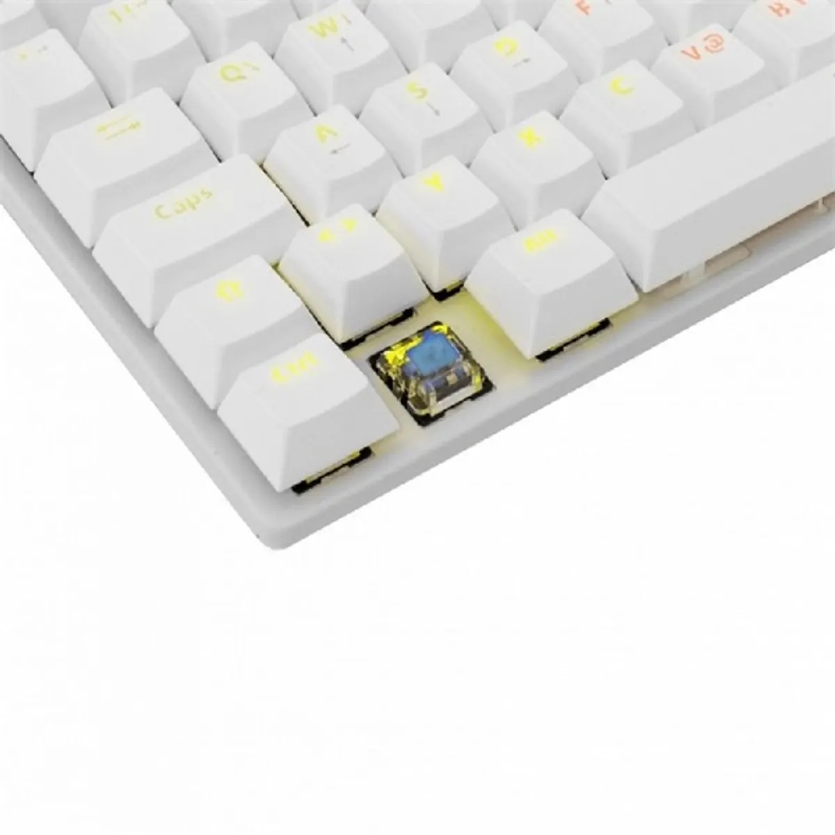 White Shark WS GK-2106W-BL-HU COMMANDOS fehér mechanikus magyar kiosztás kék kapcsoló RGB 88 gombos TKL USB hub kábel 150 cm #4