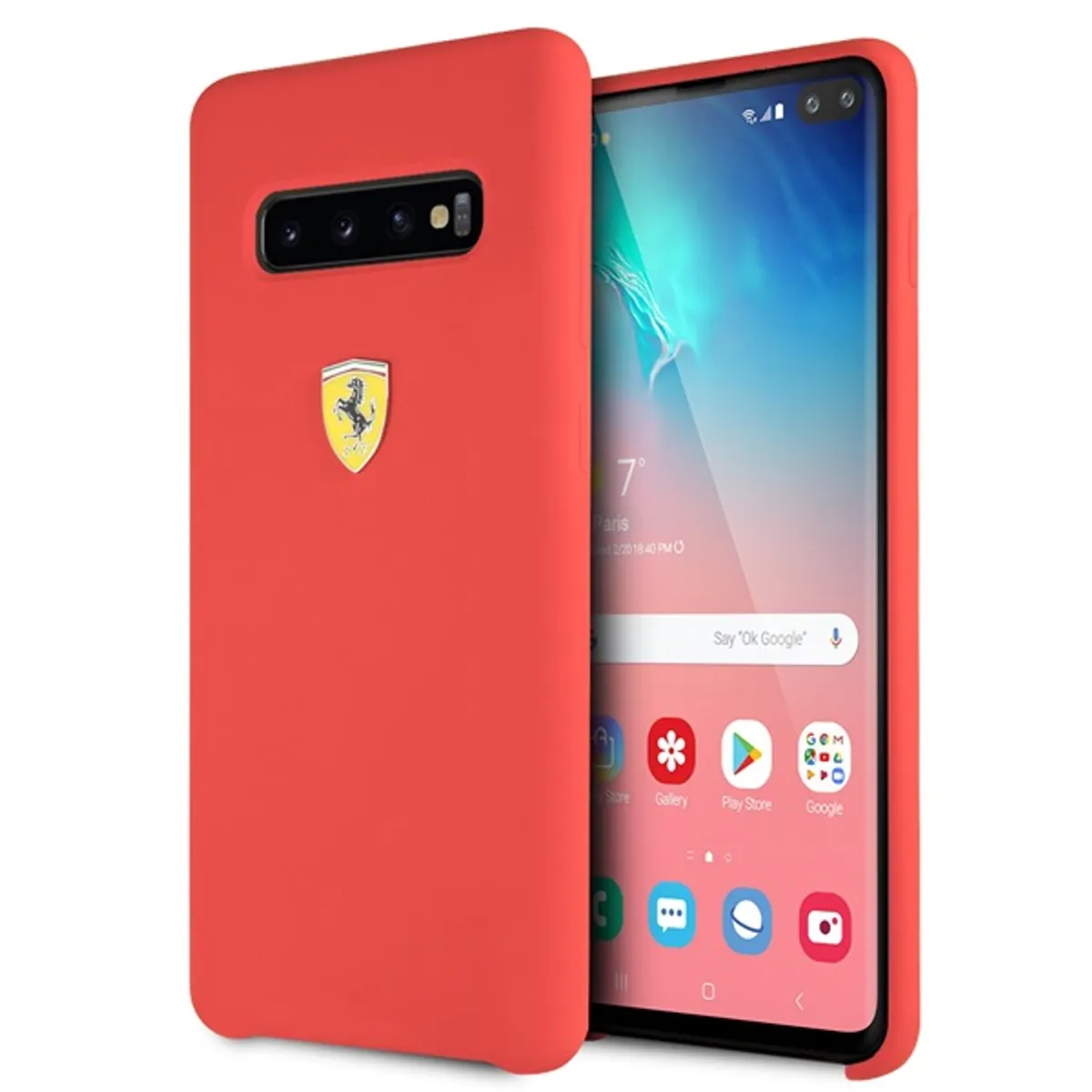 Ferrari FESSIHCS10PRE SF piros szilikon hátlap Galaxy S10 Plus #1