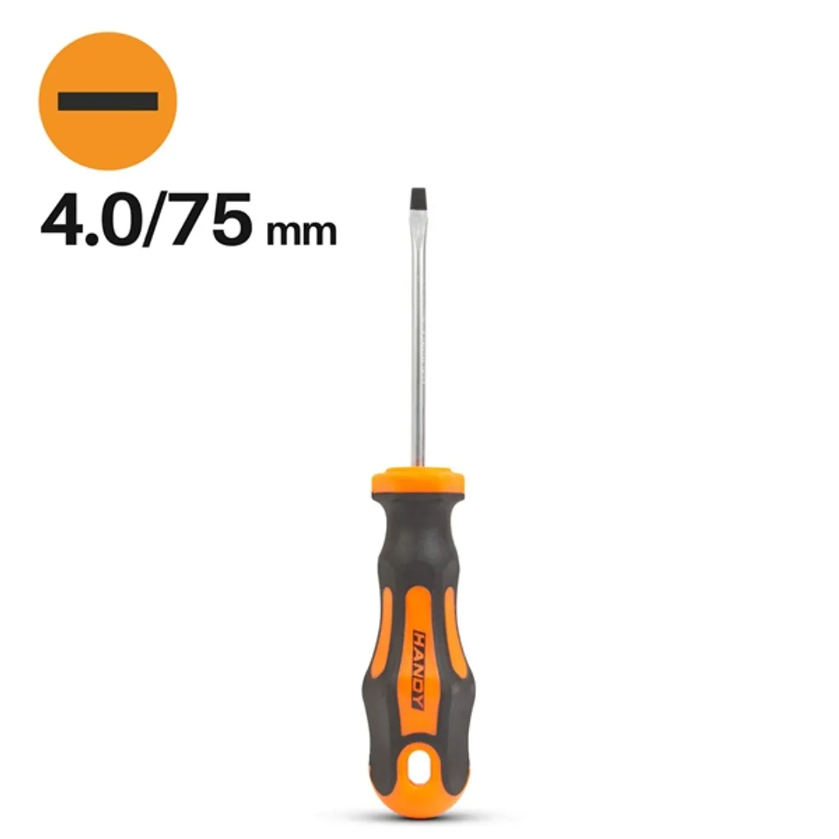 HANDY 10512 csavarhúzó 75mm 4.0 króm-vanádium szár csúszásmentes fogantyú akasztólyukkal #1