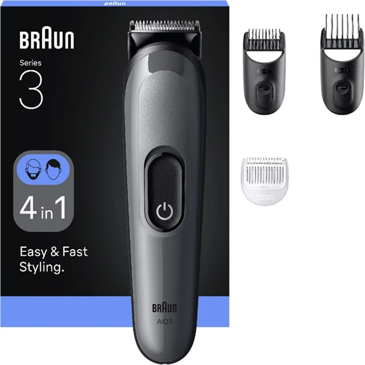 Braun 10AS490186 AIO 3500 0,5-21mm 14 hosszbeállítás 3 fésű precíziós vágó vezetékes és vezeték nélküli 50 perc #5