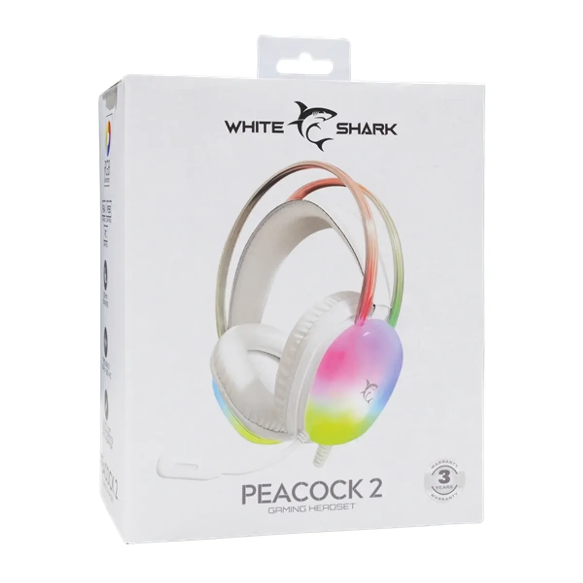 WHITE SHARK WS GH-2444W-2 PEACOCK-W-2 Fehér gamer fejhallgató #7
