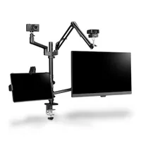 Hama 00004663 4 karos streaming monitor tartó fekete 13"-32" 75x75;100x100 forgatható billenthető 180° kábelrendező #5