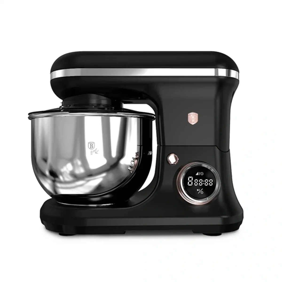 Berlinger Haus LP-BH-238 konyhai robotgép 1200 W 6L rozsdamentes acél tál 8 fokozat digitális időzítővel és kijelzővel matt fekete-rose gold #1