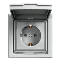 Schneider EPH3100361 Asfora Alumínium 2P-F csatlakozóaljzat IP44 Gyermekvédelem Van