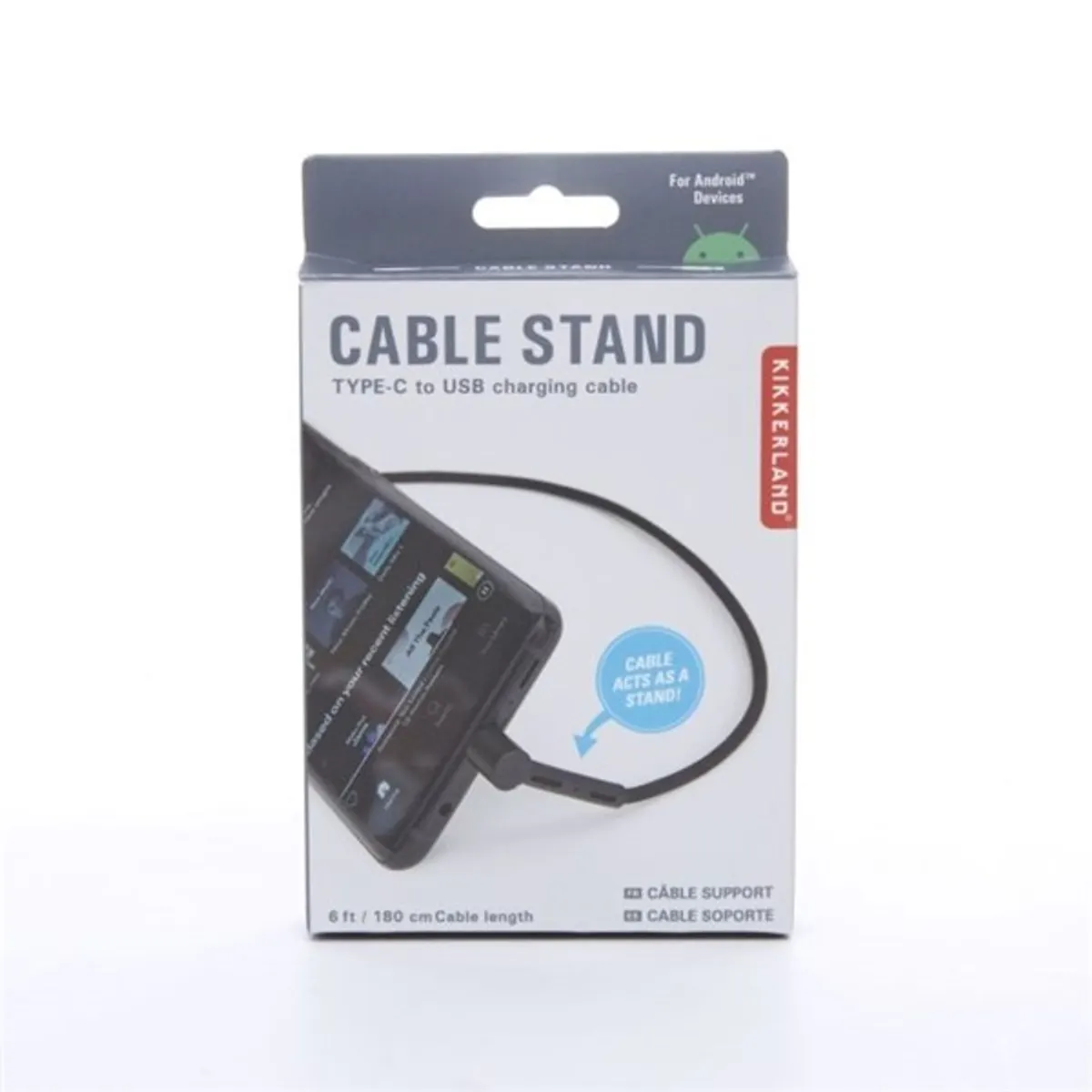 Kikkerland US199-EU USB-s töltő kábel és telefontámasz USB-C Fekete #2