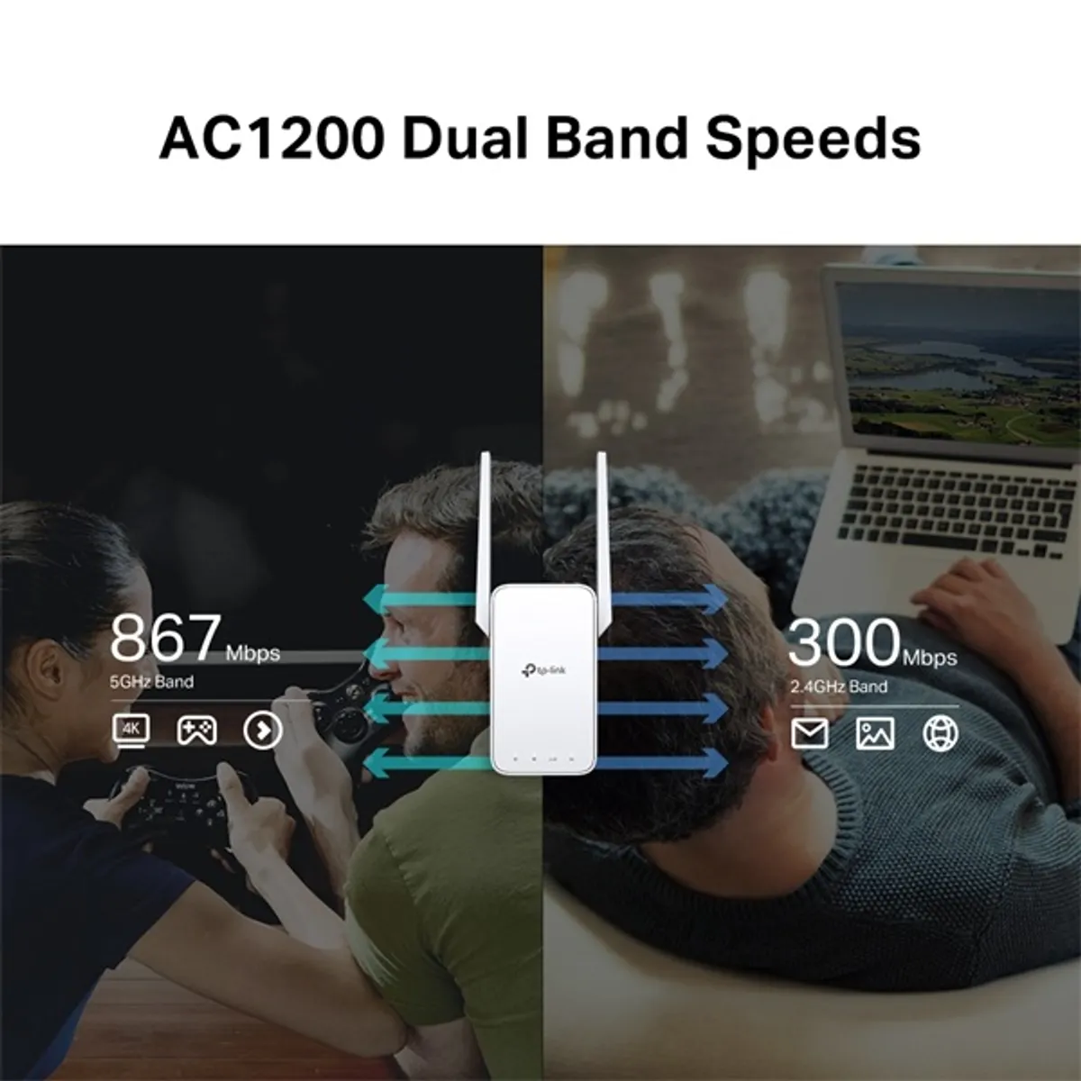 TP-LINK RE315 AC1200 kiterjesztő 300 Mbps 867 Mbps 1 port 802.11ac #6